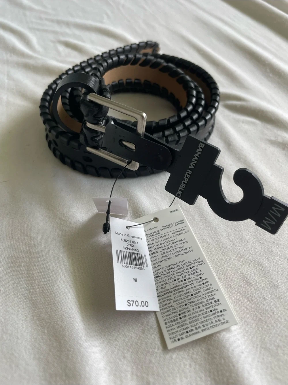Banana Republic Black Braided Leather Men's Belt